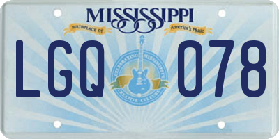 MS license plate LGQ078
