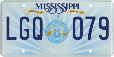 MS license plate LGQ079