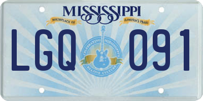 MS license plate LGQ091