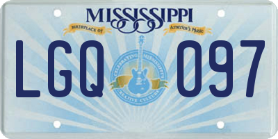 MS license plate LGQ097