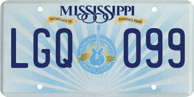 MS license plate LGQ099