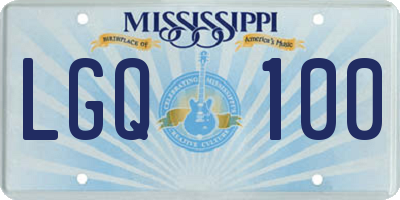 MS license plate LGQ100