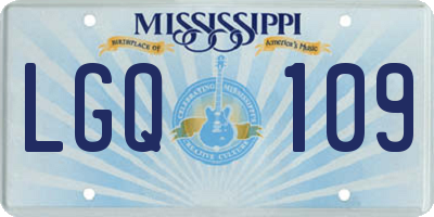 MS license plate LGQ109
