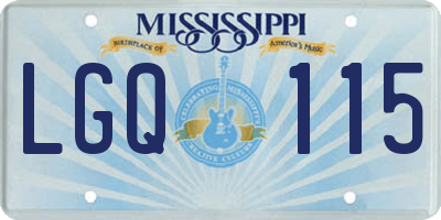 MS license plate LGQ115