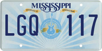 MS license plate LGQ117
