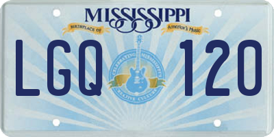 MS license plate LGQ120