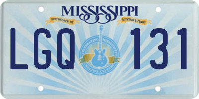MS license plate LGQ131