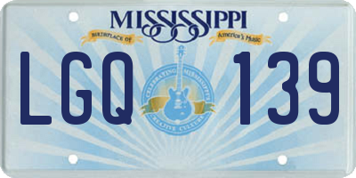 MS license plate LGQ139