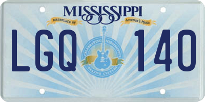 MS license plate LGQ140