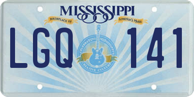 MS license plate LGQ141