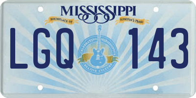 MS license plate LGQ143