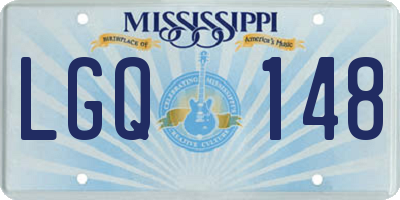MS license plate LGQ148