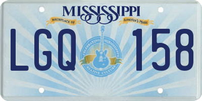 MS license plate LGQ158
