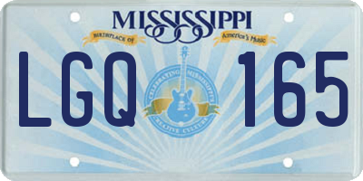 MS license plate LGQ165