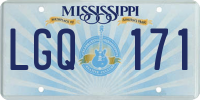 MS license plate LGQ171