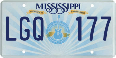 MS license plate LGQ177