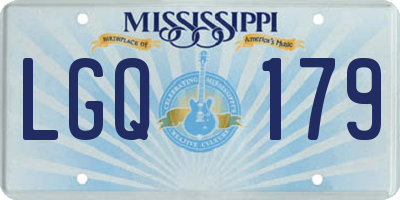 MS license plate LGQ179