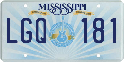 MS license plate LGQ181