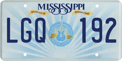 MS license plate LGQ192