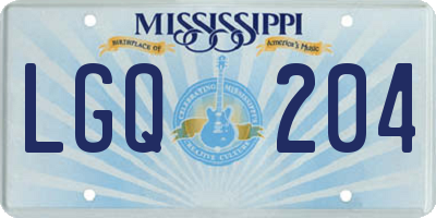 MS license plate LGQ204