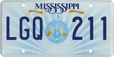 MS license plate LGQ211
