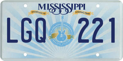 MS license plate LGQ221