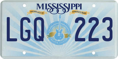 MS license plate LGQ223