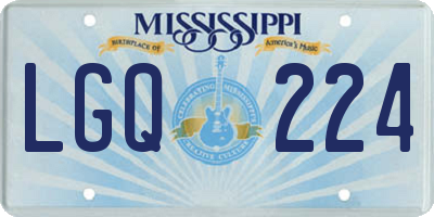 MS license plate LGQ224