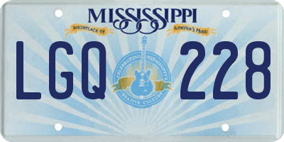 MS license plate LGQ228