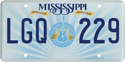 MS license plate LGQ229