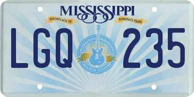 MS license plate LGQ235