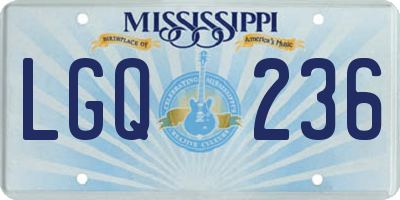 MS license plate LGQ236