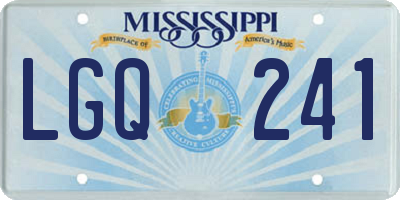 MS license plate LGQ241