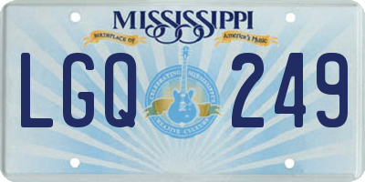 MS license plate LGQ249