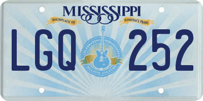 MS license plate LGQ252