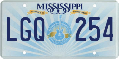 MS license plate LGQ254