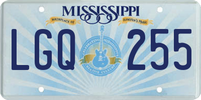 MS license plate LGQ255