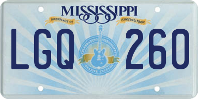 MS license plate LGQ260