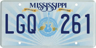 MS license plate LGQ261