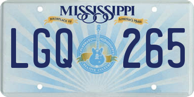 MS license plate LGQ265