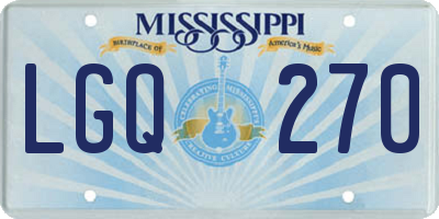 MS license plate LGQ270