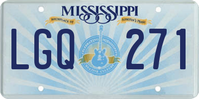 MS license plate LGQ271