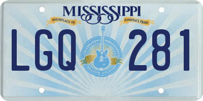 MS license plate LGQ281