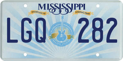 MS license plate LGQ282