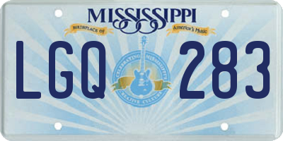 MS license plate LGQ283