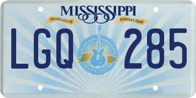 MS license plate LGQ285