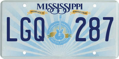 MS license plate LGQ287