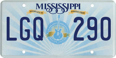 MS license plate LGQ290