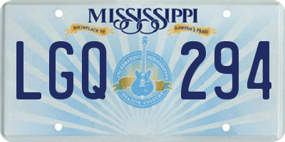 MS license plate LGQ294