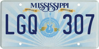 MS license plate LGQ307
